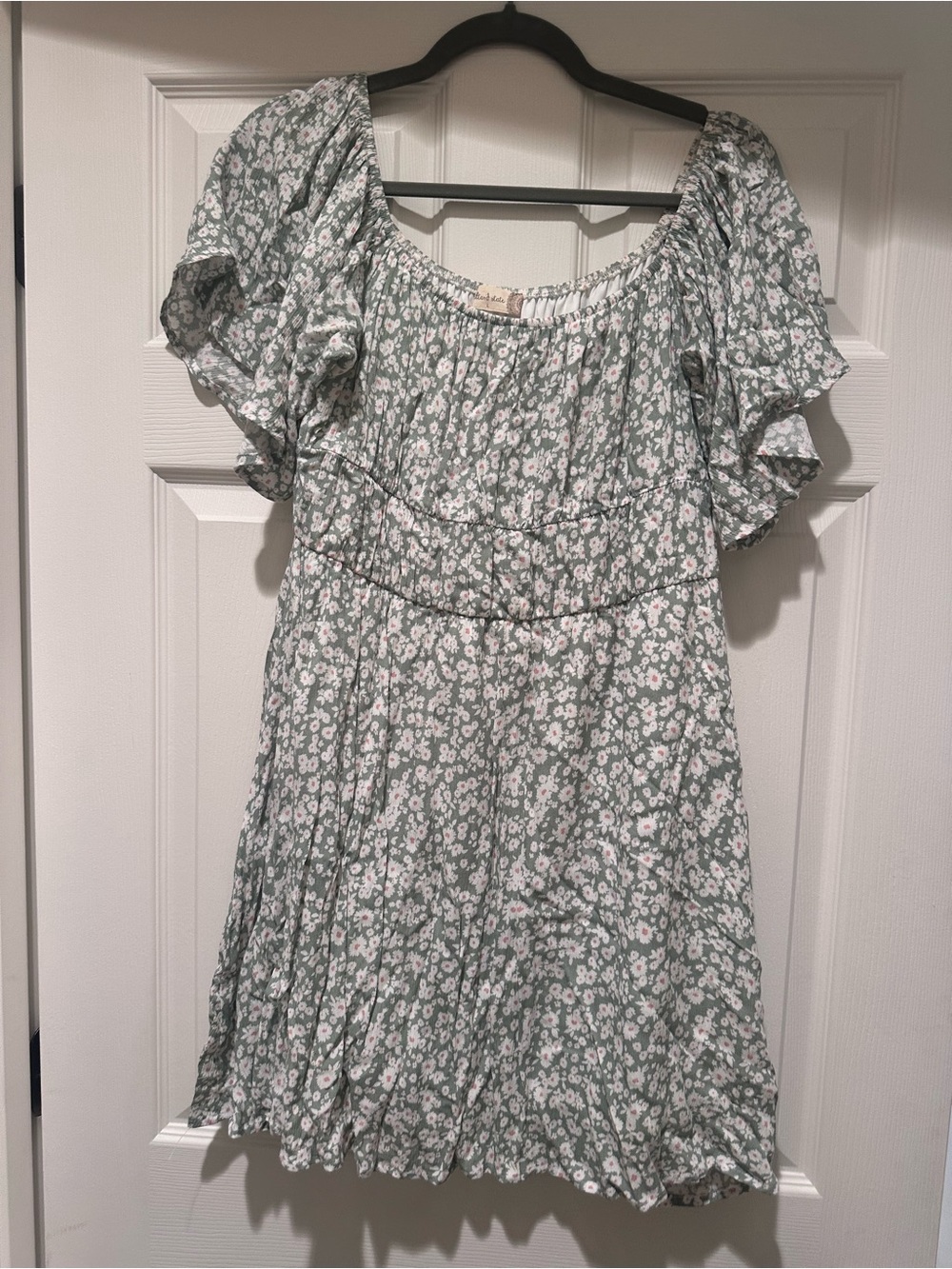 Altar’d State Sage Green Floral Mini Dress